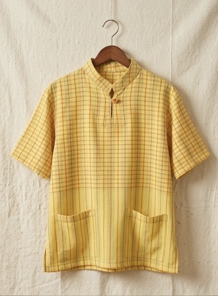 เสื้อผ้าทอป่าละอูคอจีน สีเหลืองอุ่น เสื้อผ้าทอป่าละอูคอจีน สีเหลืองอุ่น